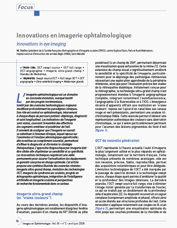 Innovations en imagerie ophtalmologique (Images en Ophtalmologie • Vol. XX – n° 2 • avril-juin 2026)